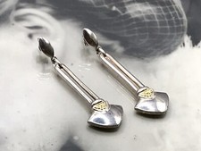 Vintage 80er Ohrhänger Ohrringe DAMEN Silber 925