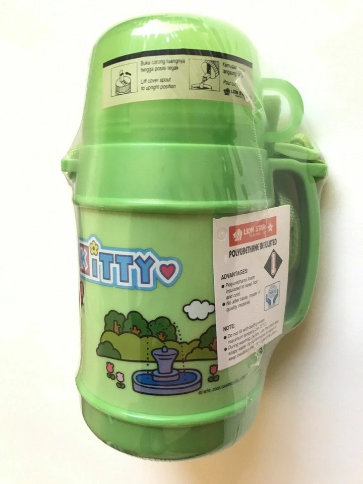 Sanrio Hello Kitty термос воды бутылка столовая синий зеленый 400 мл новый - Изображение 3 из 4