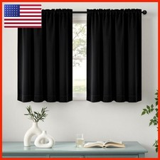 Miulee Black Short Blackout Curtains For Small Bedroom Window 36 Inches Long 2