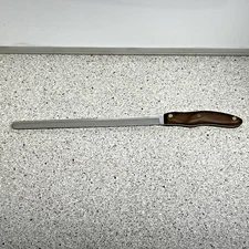 CUTCO Knife No 24 9.75" Slicing Knife Straight Edge Brown M Handle Vintage USA