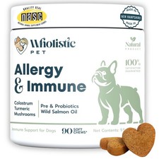 Wholistic Pet Allergy  Immune - Dog Allergy Chews with Mushrooms, Colostrum,...