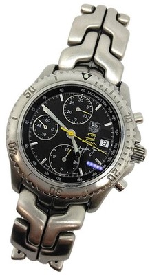 TAG Heuer CT2115 Senna Modell SS Chronograph Automatik schwarzes Zifferblatt ...