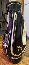 Callaway Golf Cart Bag Black/White Faux Leather 3 Dividers Cart Women  s