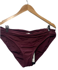 Island Goddess Shirred Band Hipster Bikini Swimsuit Bottom Underwear Size 16