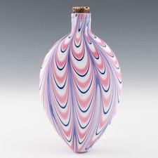 Victorian Nailsea Glas polychrome Flachmann um 1855