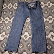 Levis 501 Straight Fit Jeans Blue Denim Button Fly 38x32 Actual 37x31" VTG Y2K