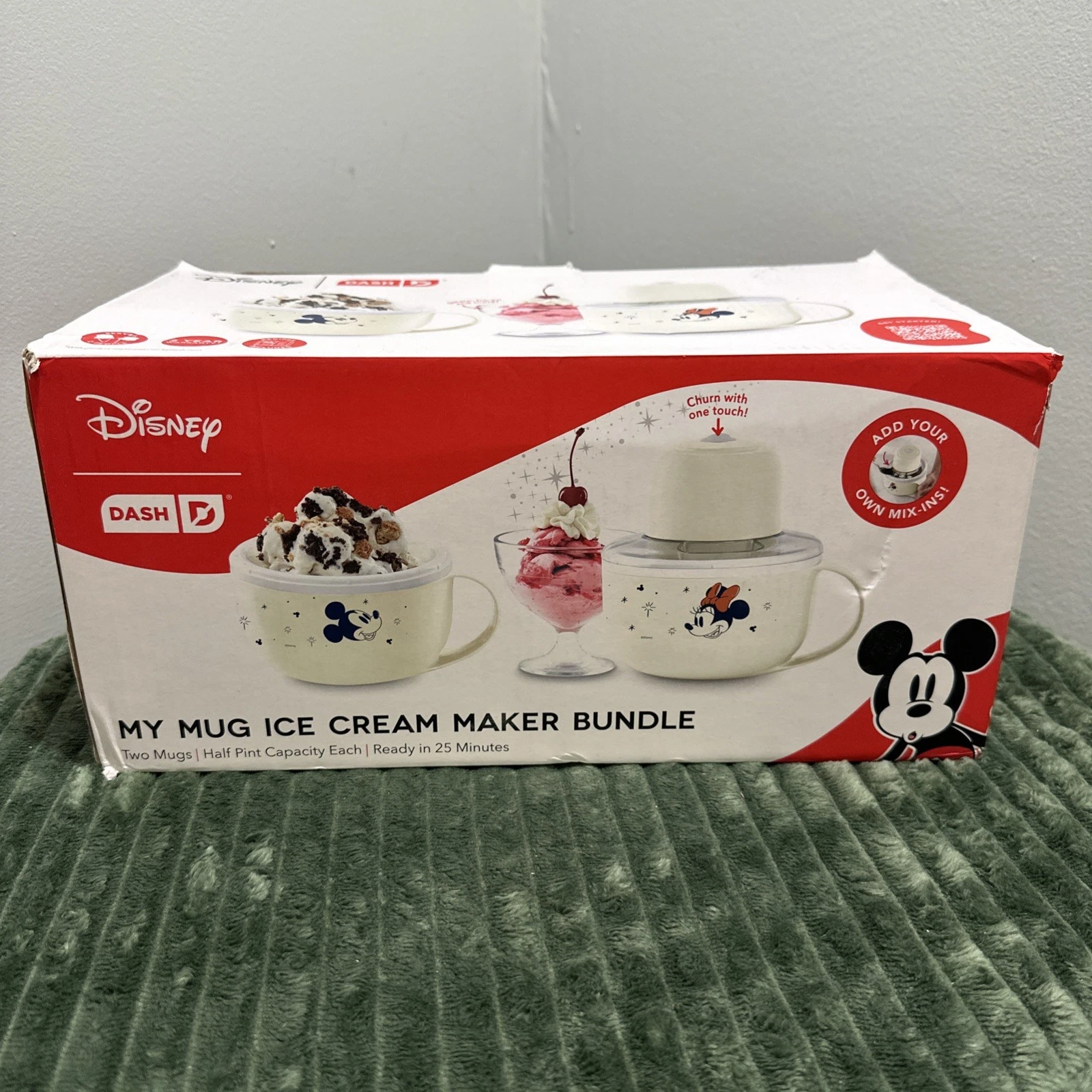Disney Dash My Mug Ice Cream Maker Bundle Mickey Mouse Minnie OPEN BOX Fans & Fo