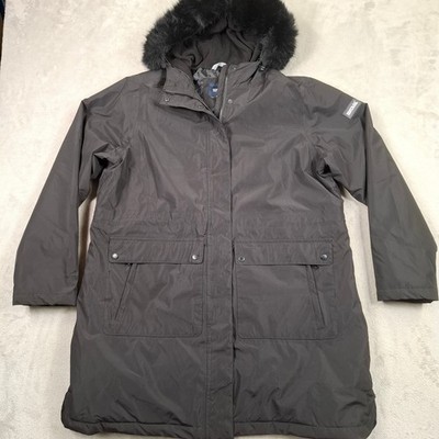 Regatta Parka Damen XXL schwarz Kapuze Kunstfell wasserdicht Wintermantel