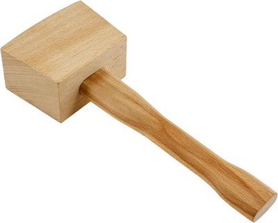 1Pcs 9.6 Inch Wooden Mallet Hammer Wood, Ice Hammer Wood Heavy Duty, Beech Ma...