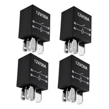 Starter Relay, 12V 30A Multi-Purpose Car Heavy Duty Standard Relay, 4 PCS 5 Pin