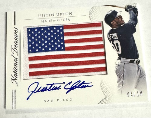 JUSTIN UPTON Auto 4/10 -2015 Panini National Treasures - Made In USA Patch Auto