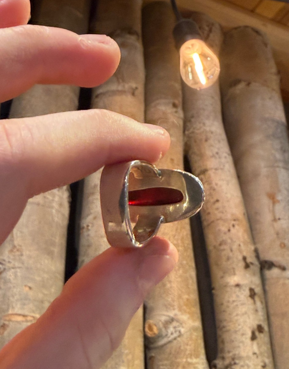 Handcrafted Solid 925 Sterling Silver Ring with O… - image 5