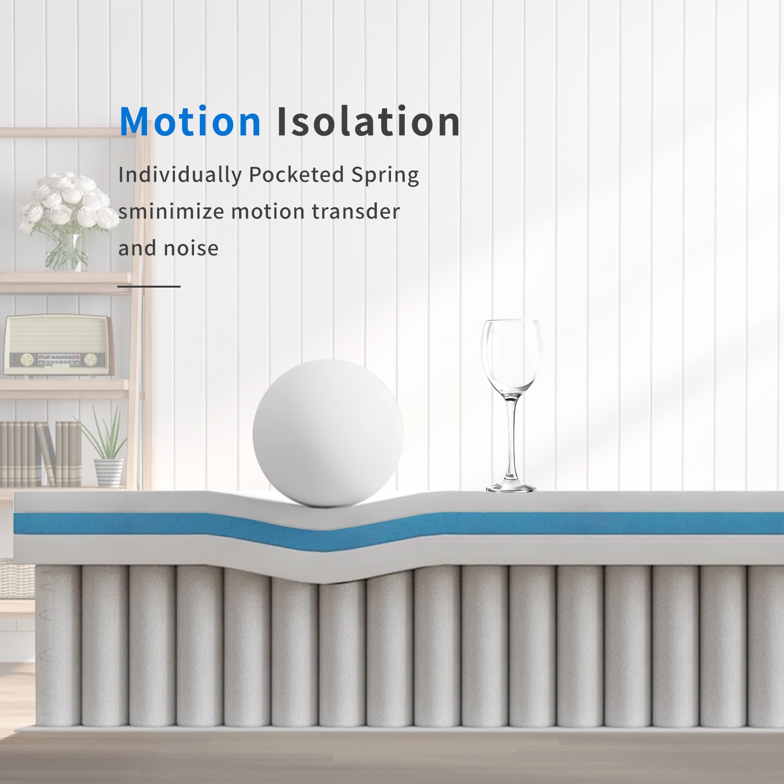 Perfect Size Mattress,  12'' Soft Fabric Hybrid Innerspring Cool Foam Mattress