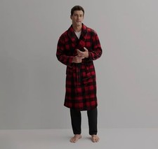 NWT Men's Checkered Plush Robe