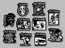 Aus-Rotten Vinyl Sticker Lot 10 Stickers crust punk nausea dystopia doom gism