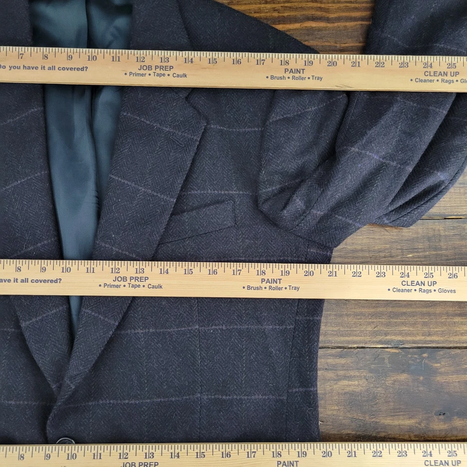 Abrigo Blazer Deportivo Evan Picone Para Hombre Tweed Dos Botones Espiga Cuadros Lana 41R Foto 3 de 4