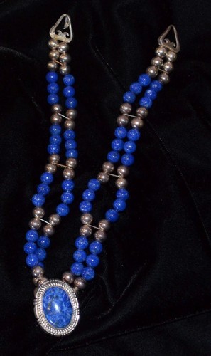 COLLAR COLGANTE ELIZABETH ETSITTY NAVAJO PLATA ESTERLINA AZUL LAPISLÁZULI - Imagen 3 de 7