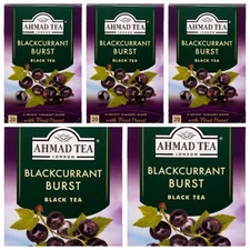 Ahmad Tea Blackcurrant Burst Black Tea 20TB 40G (Pack of 5) free shipping w.w