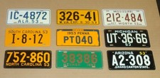 9 VINTAGE 1953 WHEATIES CEREAL BICYCLE LICENSE PLATES BEAUTIFUL