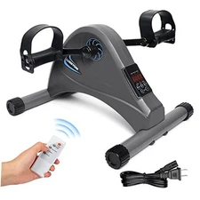 Motorized Mini Exercise Bike Pedal Exerciser for Seniors Rehab Dark Gray