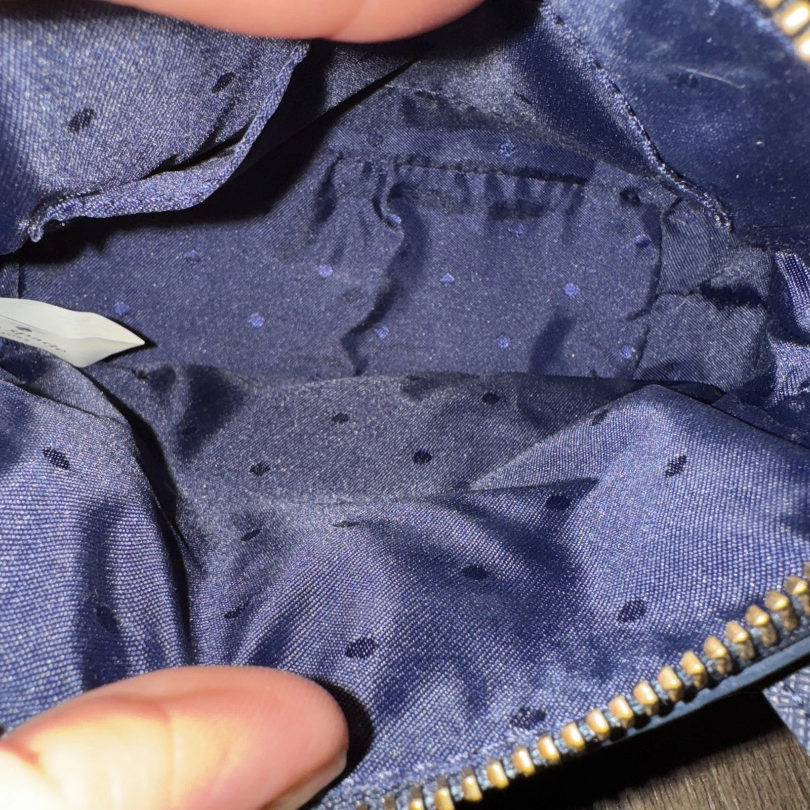 Borsa a tracolla Kate Spade New York Julia Street Mini Maise blu navy e righe rosse