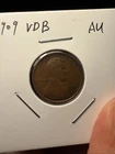 1909 vdb lincoln cent wheat penny AU