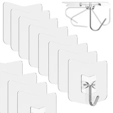 Adhesive Hooks for Hanging Pack: Heavy Duty Wall Hook 304 Stainless Steel 12 Up
