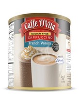 Caffe D'Vita Sugar Free French Vanilla Cappuccino Instant Coffee Powder 1.5 Lb