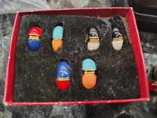 KENNETH JAY LANE SIGNED KJL ENAMEL REVERSIBLE MULTI COLOR HOOP EARRING see photo