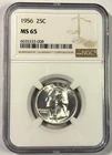 1956 Washington Silver Quarter MS65 NGC, Blast White! Free Shipping!