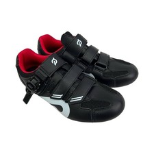 Peloton Cycling Shoes Black Red Womens 7.5 Mens 6.5 EU 38 w/ Cleats Indoor Bike