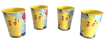 Pokemon Pikachu 12oz DesignWare 2017 Collectible Plastic Party Cups Set Of 4