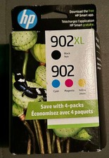 HP 902XL/902 Black Color Ink Cartridges 4-Pack