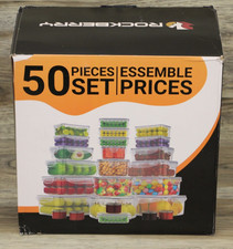 Food Storage Container Set - 50 Pc Set - BPA Free Stackable Meal Prep Containers