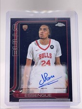 NOA ESSENGUE 2025-26 TOPPS CHROME ROOKIE TRUE BLACK BULLS RC AUTO /10 Q2264