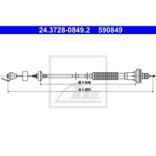 ATE Kupplungszug Kupplungsseil passend für Peugeot 206 CC 2D 206+ T3E 2A C