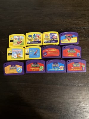 Lot of 9 Leap Frog Interactive BOOKS AND 11 CARTRIDGES Leap Pad Learning System