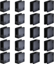 Glass Clamp－304 Ss,Adjustable Fits1/3 -1/2" Glass Thickness(Black-20Pcs)