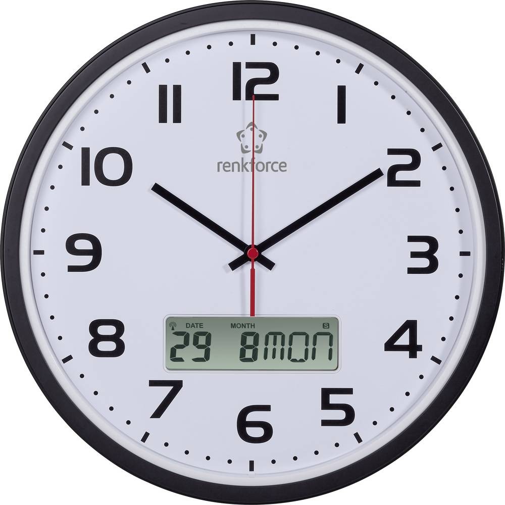 Horloge murale Renkforce HD-WRCL135 pendule radio-guidée grand cadran blanc