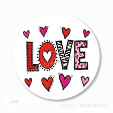 LOVE Hearts Labels Valentine's Day Favors Scrapbook Stickers Envelope Seals