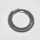 20" 8mm Sterling Fluted Navajo Bench Saucer Beads Southwest Native Necklace — photo 7