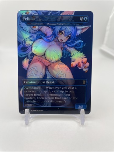 MTG  Displacer Kitten Foil Felicia DS Borderless CEDH Commander Playtest V1 - Picture 1 of 2