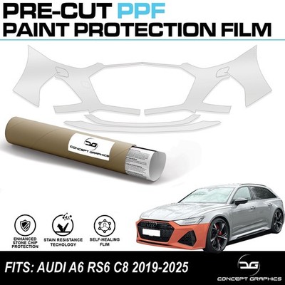 Schrift Stoßstange Steinschlagschutz PreCut PPF Lackschutzfolie für Audi A6 RS6 C8
