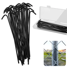 8.27Inch 50 Packs Chain Link Fence Ties,Black Heavy Duty 14 Gauge Aluminum Fence