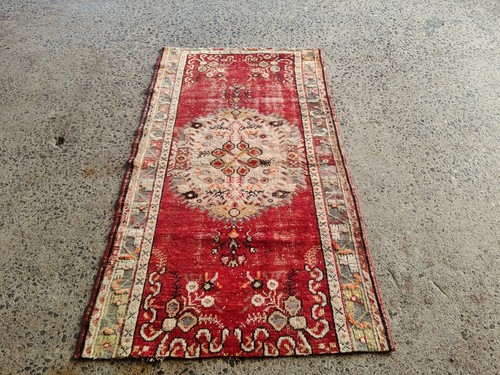 Vintage Hand Knotted Oushak runner ,Turkish Runner rug wool runner tribal runner - Picture 14 of 20