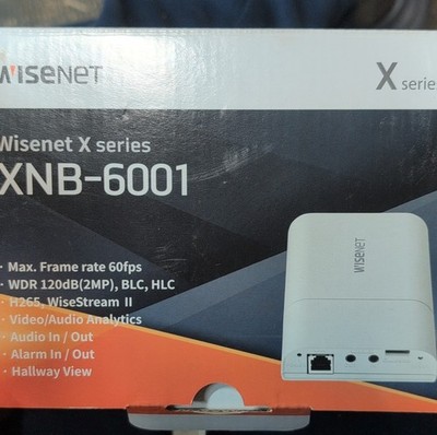 Wisenet XNB-6001 2MP Box/Body IP Security Camera PoE Video/Audio Analytics