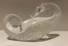 Nice Bubble Glass Dragon Figure Steuben Art Crystal Dragon Signed SEE DETAIL