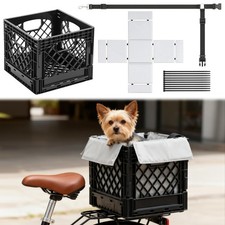 Waterproof Bike Basket for Small Dogs Up to 15 Lbs, Rear Rack Carrier