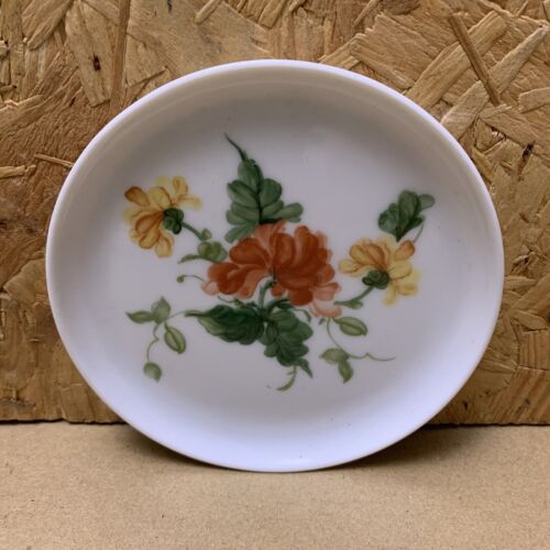 Vintage Kaiser Lauriane Hand Painted Floral Coaster Pin Tray Floral Dish - 10cm - Picture 1 of 3