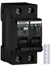 30 Amp Circuit Breaker DIN Rail Mount Solar Disconnect Switch 2P 1000V Miniat...